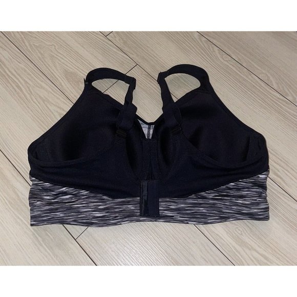 Ambrielle Active Cross Trainer Sports Bra Marled Underwire Womens 40B Black New - Picture 4 of 6